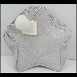 Pottery Barn Kids silver glitter star backpack